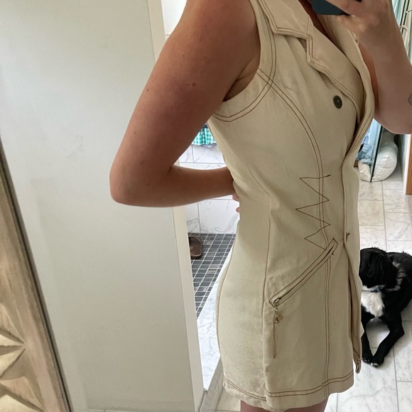 🏷️ VINTAGE Fore Warned Denim Skort/Jumper/Romper - Picture 12 of 15